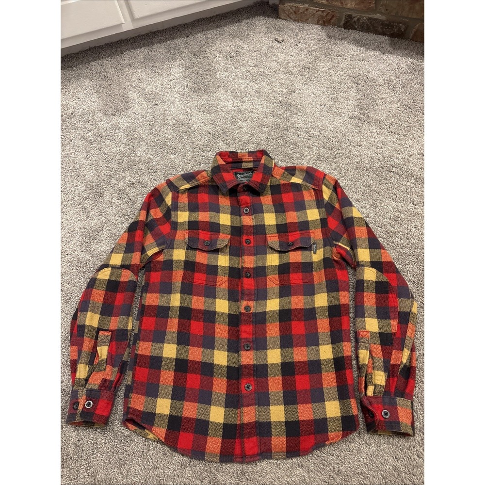 Woolrich Shirt Mens Small Oxbow Bend Button Up Cotton Flannel Long Sleeve Shirt